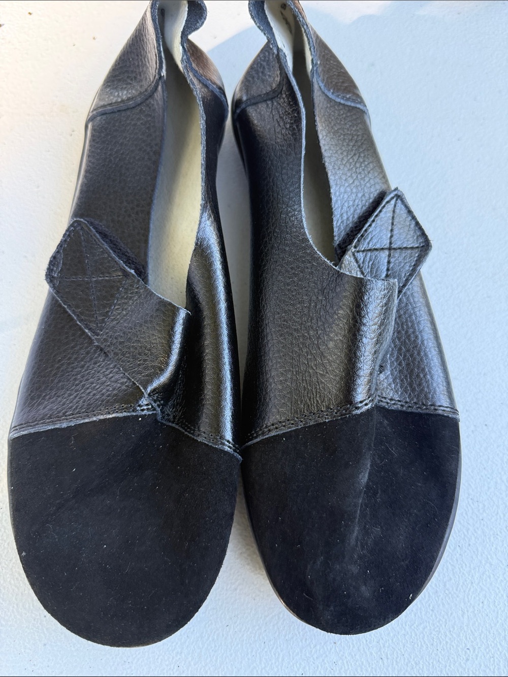 Women’s Black Leather & Suede Slip-On Loafers